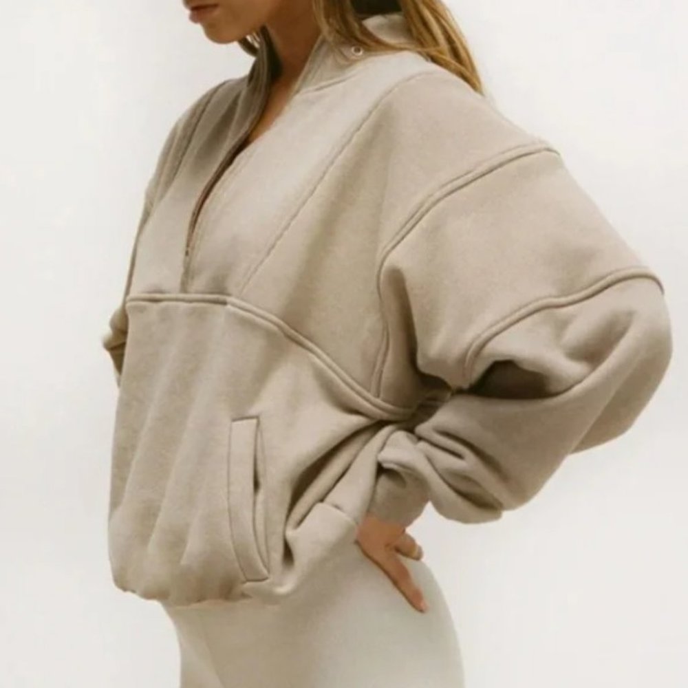 Joah Brown Retro Half Zip - Desert French Terry